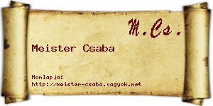 Meister Csaba névjegykártya
